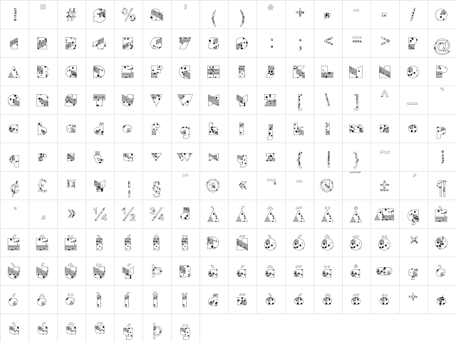 FZ UNIQUE 11 SPOTTED Normal font glyphpreview