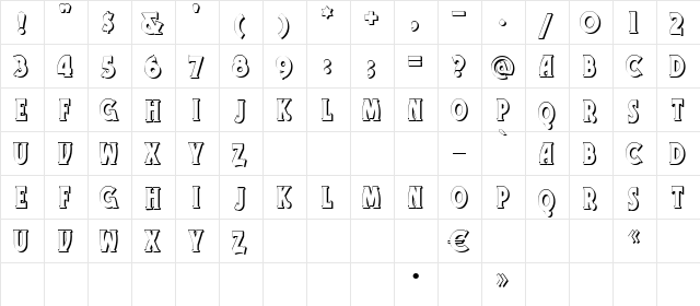 TelegraphShodwn Regular font glyphpreview