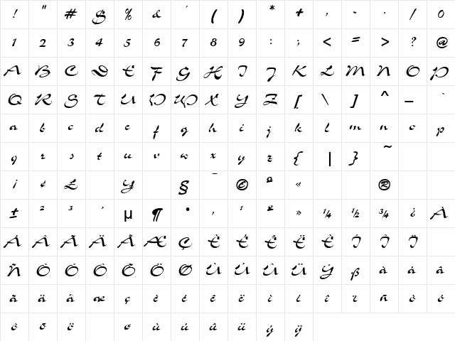 Rhebok Normal font glyphpreview