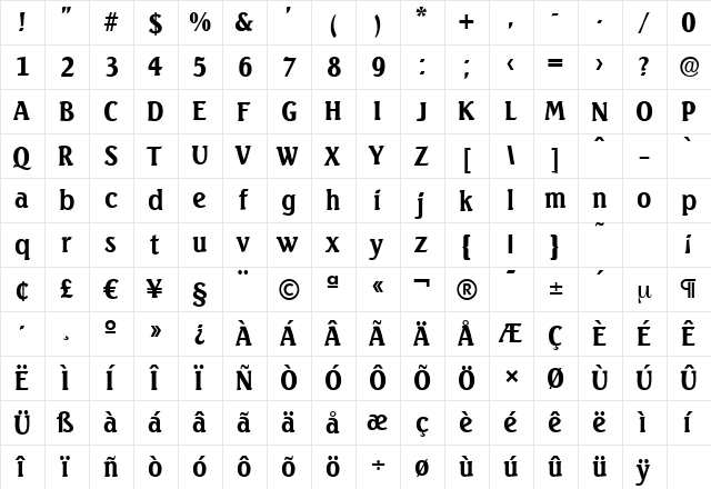 SeagullSerial Bold font glyphpreview