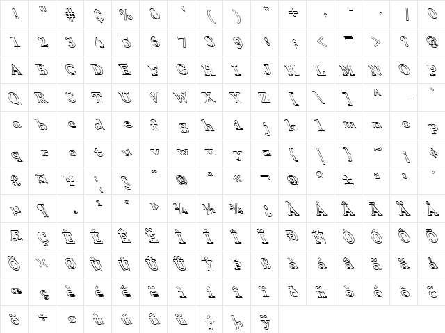 FZ ROMAN 29 HOLLOW LEFTY Normal font glyphpreview