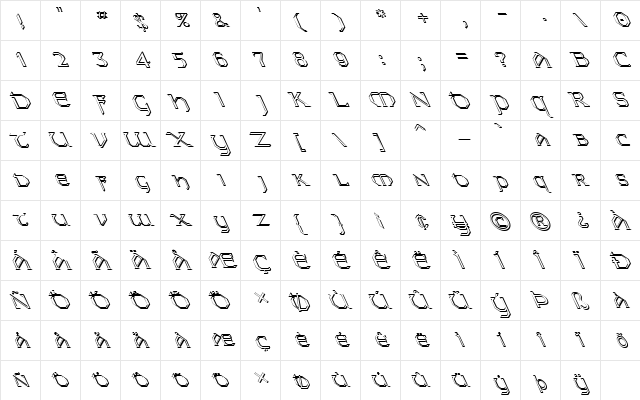 FZ JAZZY 31 3D LEFTY Normal font glyphpreview