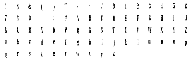 Load Up On Guns Regular font glyphpreview