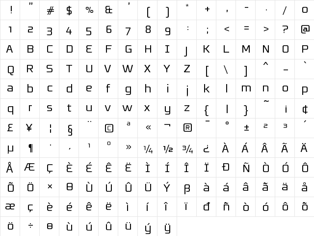 Resea Regular font glyphpreview