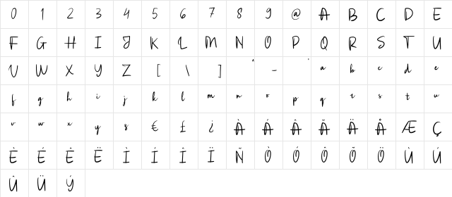 Rotterdam Regular font glyphpreview