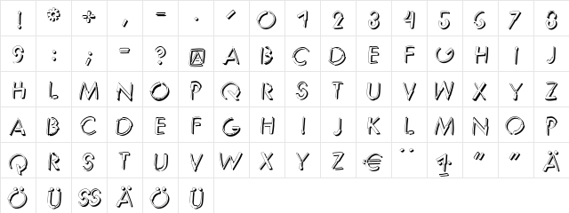 Reduce2MaxShadow ShadowItalic font glyphpreview