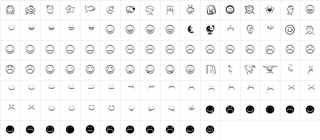 SmileyfaceFont Regular font glyphpreview
