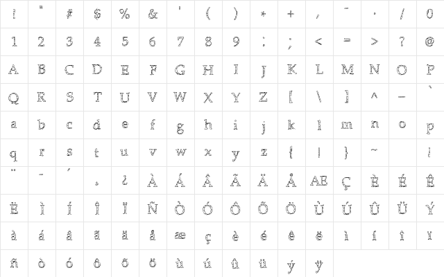 Monolithic Regular font glyphpreview