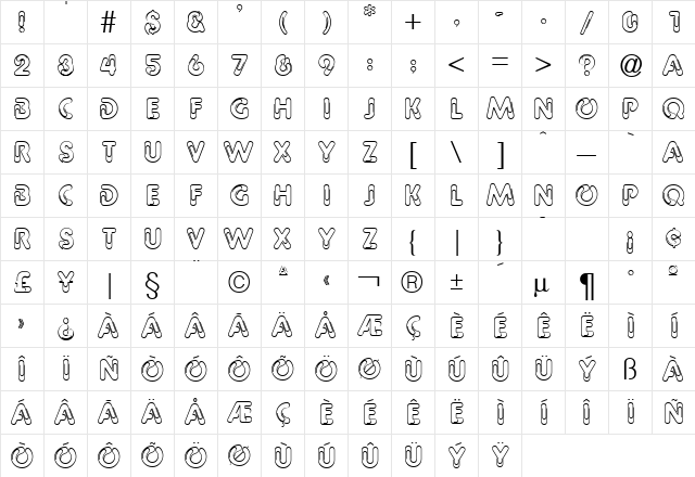Paper Clips FC Normal font glyphpreview