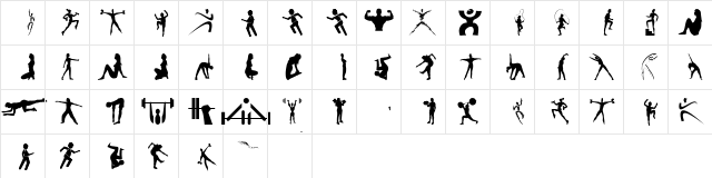 FitnessSilhouettes Regular font glyphpreview