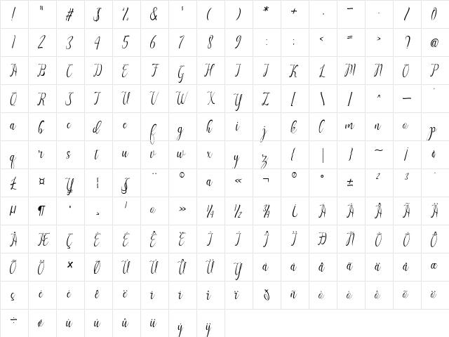 Meutuah Regular font glyphpreview
