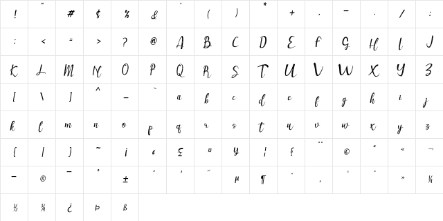 Muttung - Rustic Regular font glyphpreview