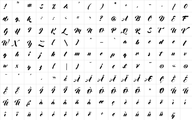 Mocking Bird Regular font glyphpreview