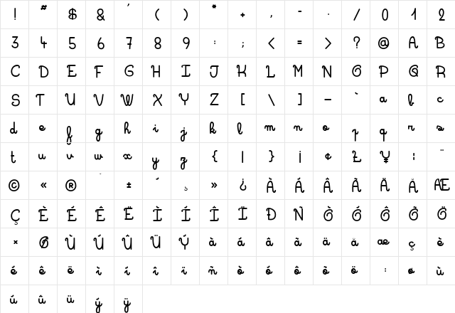 Queen Luna Regular font glyphpreview