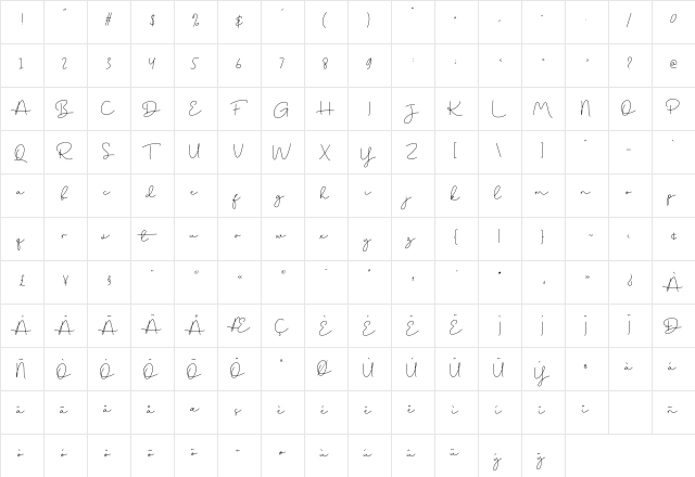 Shopping_Font_Script Regular font glyphpreview