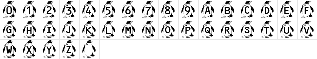 Summer's Penguins Regular font glyphpreview