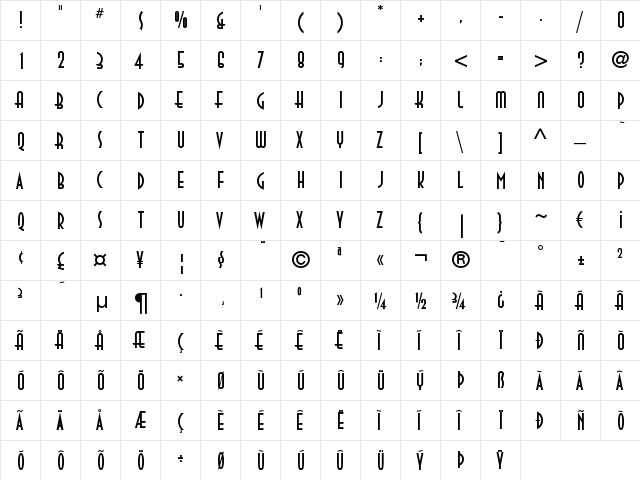 DecoTech TL Regular font glyphpreview