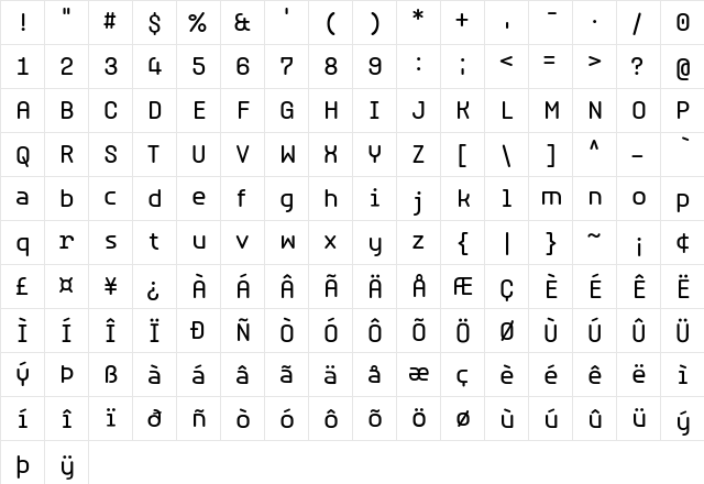 Typori Regular font glyphpreview