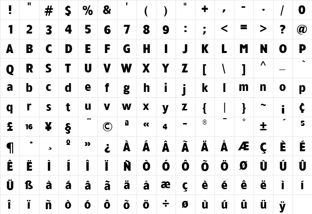 TFForever Bold font glyphpreview