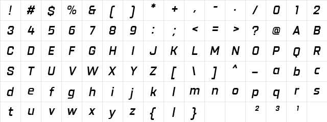 Revx Neue Demo SemBd Italic font glyphpreview