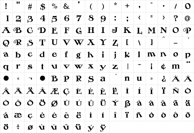 Rogers2 Regular font glyphpreview