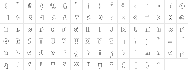 Square Brown Hollow Regular font glyphpreview