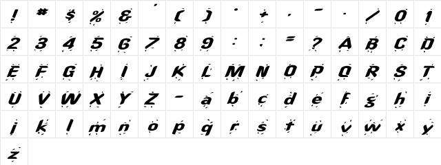 OregonWet Ex Italic Italic font glyphpreview