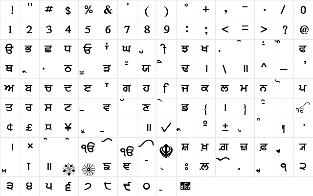 SamtolThick Regular font glyphpreview