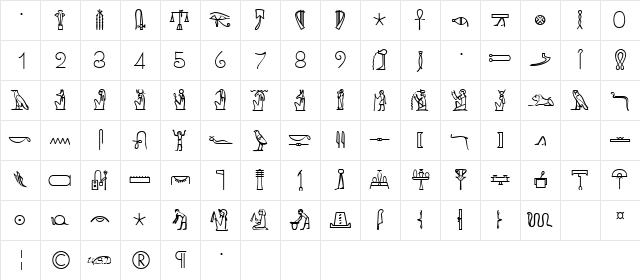 KingTut Regular font glyphpreview