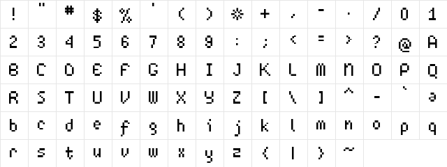 screenyjubs Regular font glyphpreview