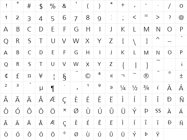 FrontPageSmcL Regular font glyphpreview
