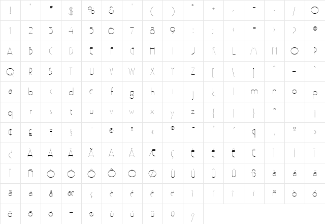 Pouf SSi Light font glyphpreview