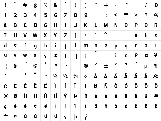 Snv Becker Regular font glyphpreview