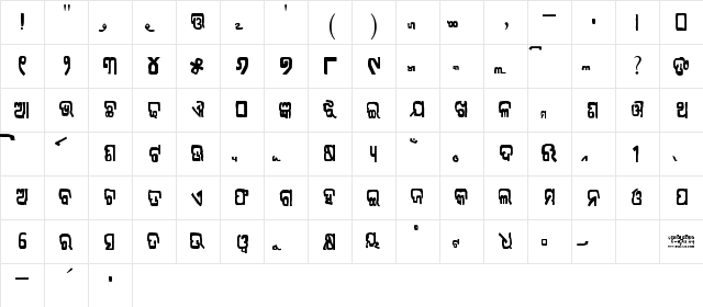 eOdissa Bahuda Subhashish font glyphpreview