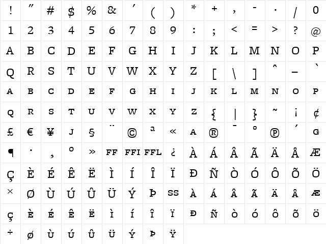 FreightMicro BookSC font glyphpreview