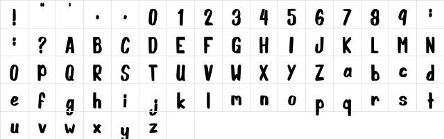 Sushibrush Regular font glyphpreview