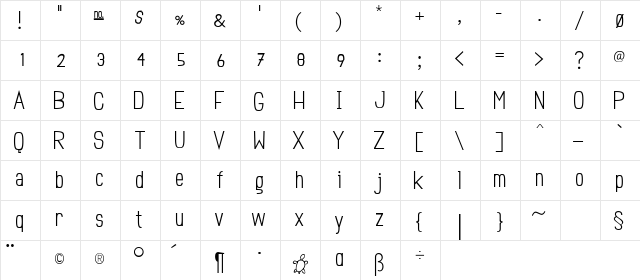 Einzine Regular font glyphpreview