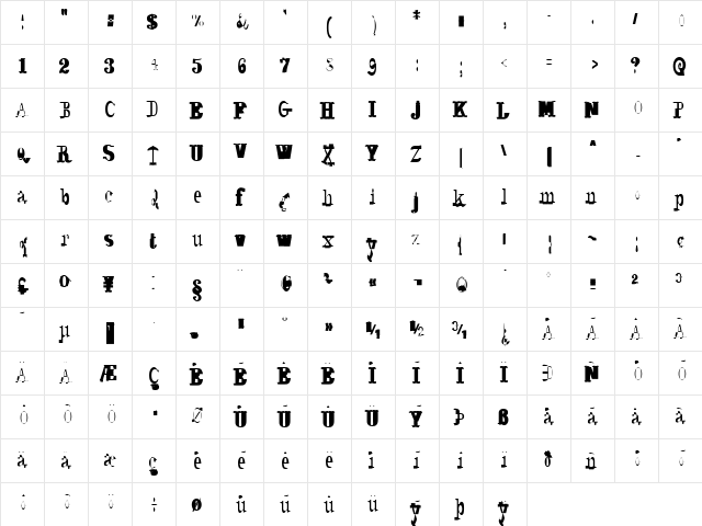Syzygy Regular font glyphpreview