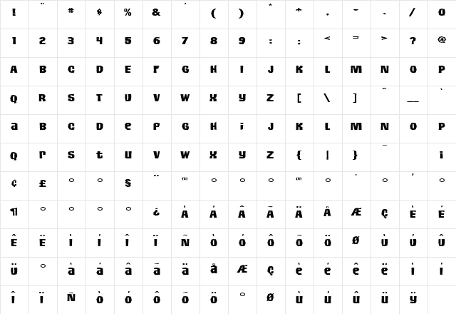 Survivor Font Regular font glyphpreview