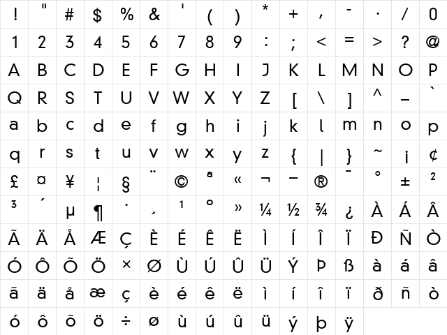 DIN30640NeuzeitGrotesk-Light Light font glyphpreview