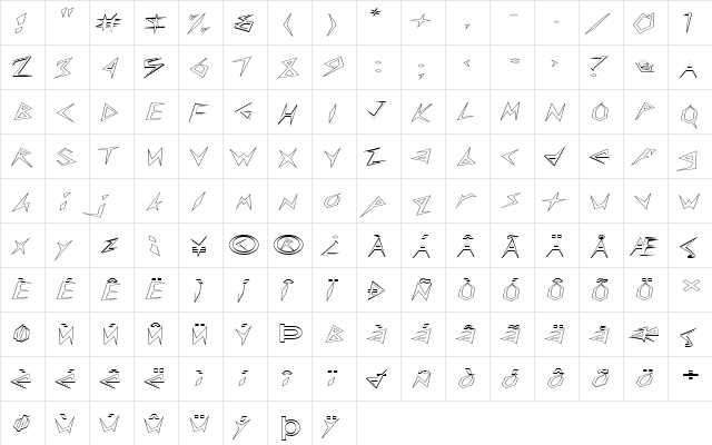 FZ UNIQUE 17 HOLLOW EX Normal font glyphpreview