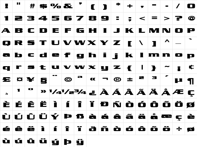 FZ ROMAN 11 EX Normal font glyphpreview
