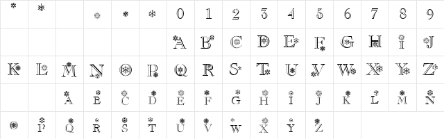 Flakes Normal font glyphpreview