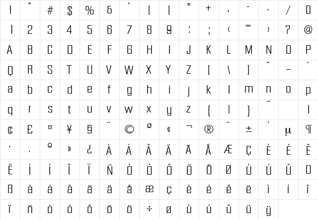 Diamante-Serial-Light Regular font glyphpreview