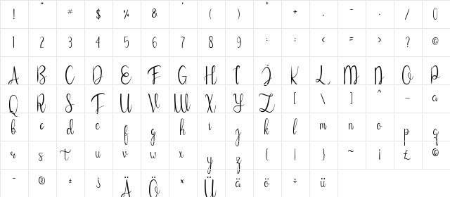 Cathallina Regular font glyphpreview