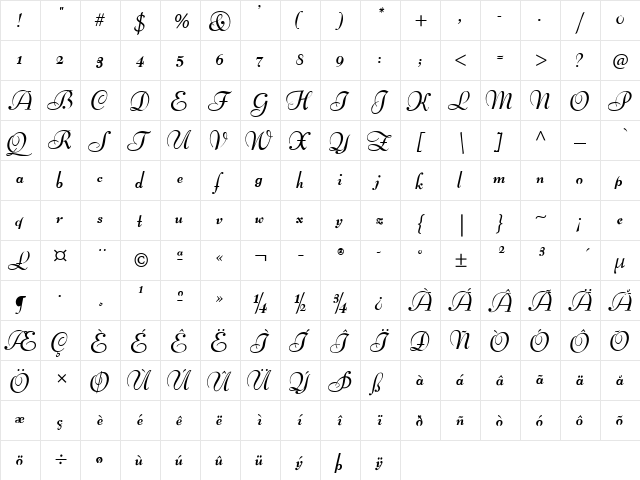 Lucien Schoenschriftv CAT Regular font glyphpreview