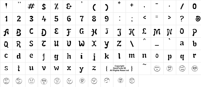 Snail  n  Ink Regular font glyphpreview