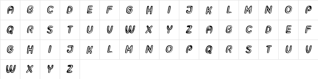 Surfaces 3D Rough Italic font glyphpreview