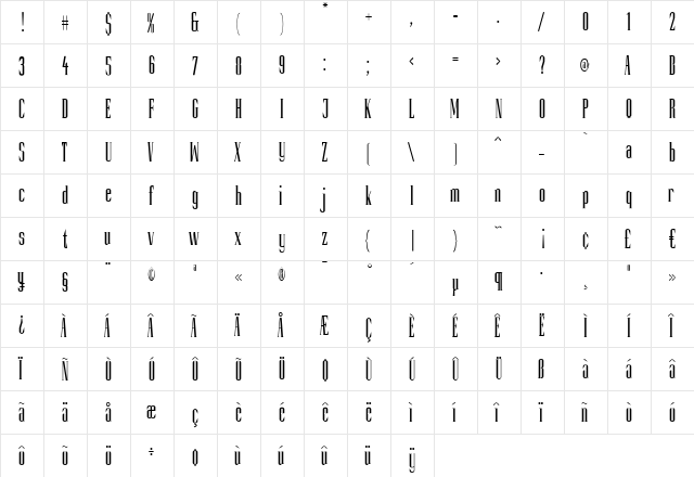 Slim Kim Plain Regular font glyphpreview
