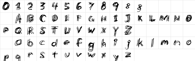 Over Writing Regular font glyphpreview